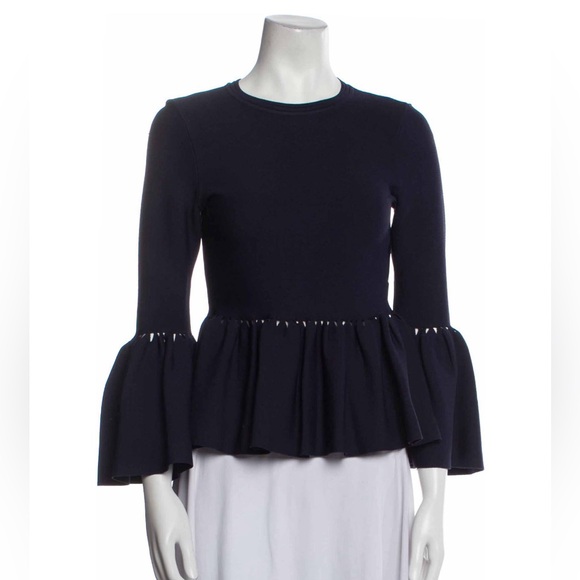 Jonathan Simkhai - Three-Quarter Sleeve Blouse - Picture 2 of 4